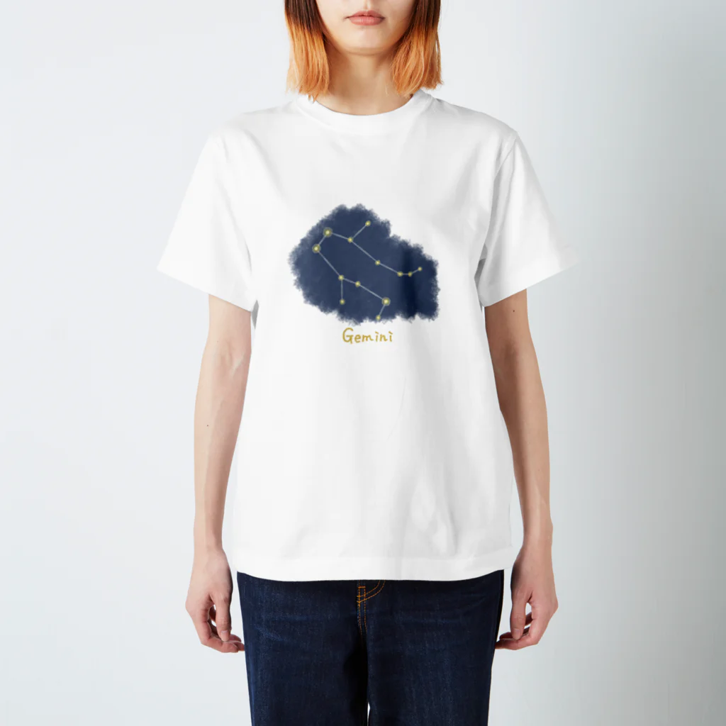 iso_Illustの光る夜空の星座・双子座 スタンダードTシャツ