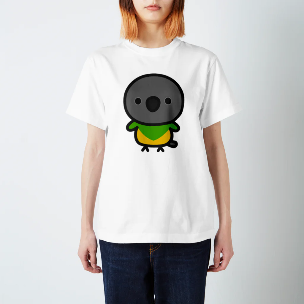 いんこ屋堂のネズミガシラハネナガインコ スタンダードTシャツ