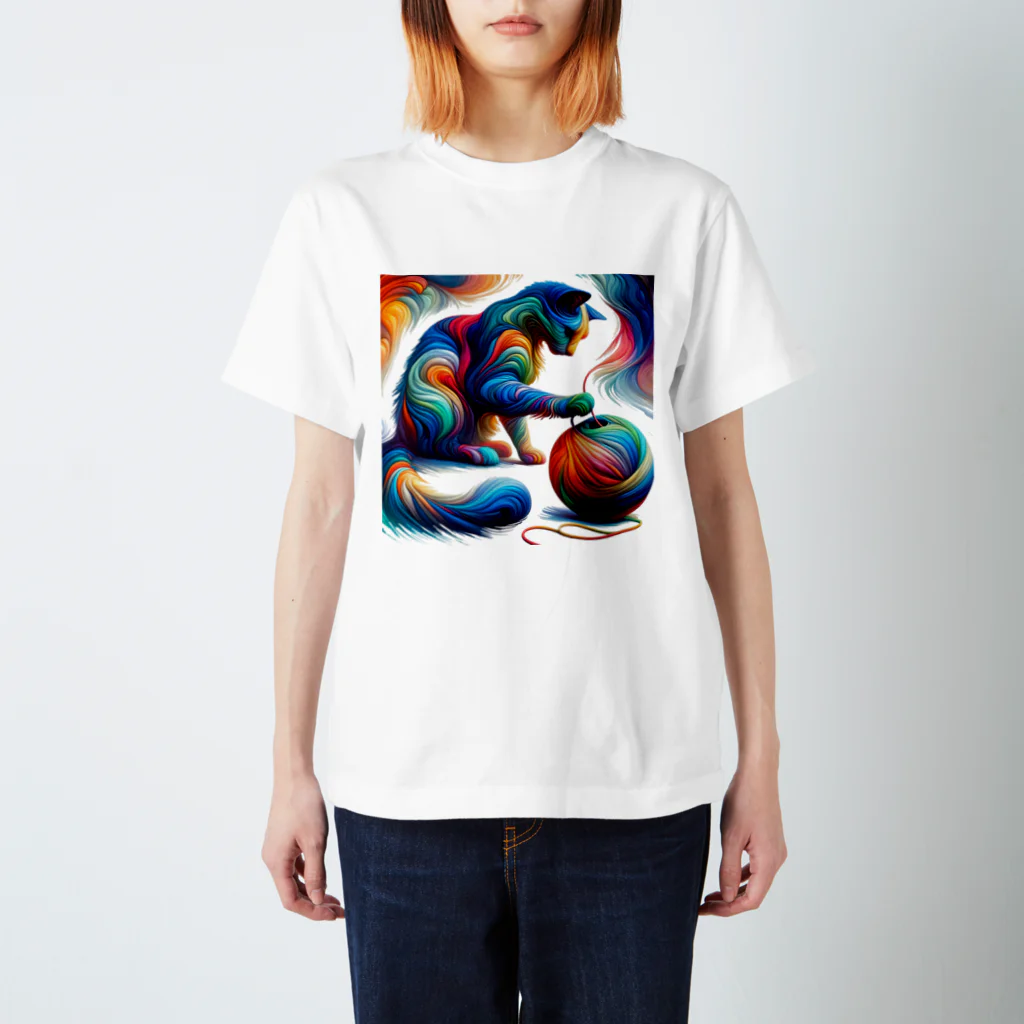 宇宙猫の宇宙猫の糸玉冒険 Regular Fit T-Shirt