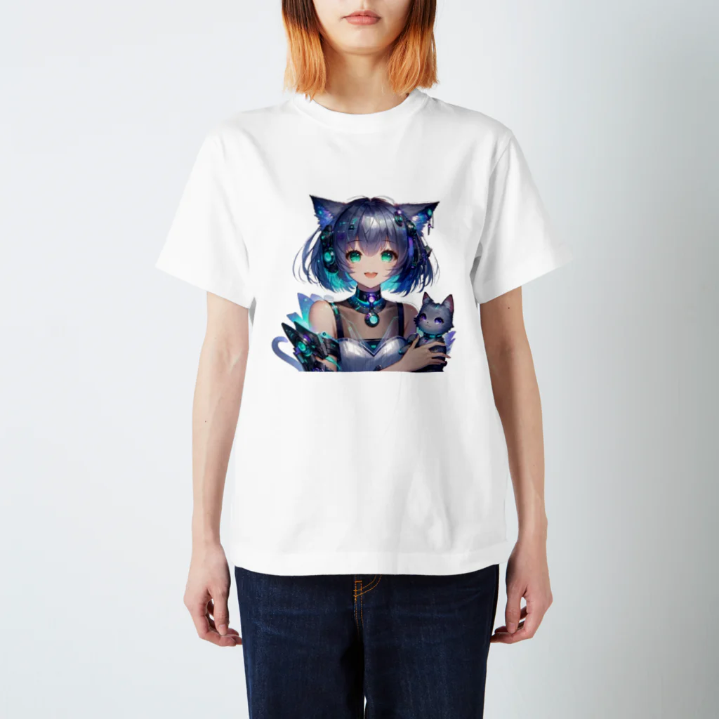 カメ・ロマンの未来の猫耳少女『ピク』 Regular Fit T-Shirt