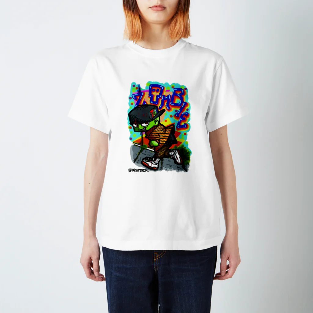 TAKAPINCHーTSHIRTS SHOPーのTEINE'ck ZOMBIE スタンダードTシャツ