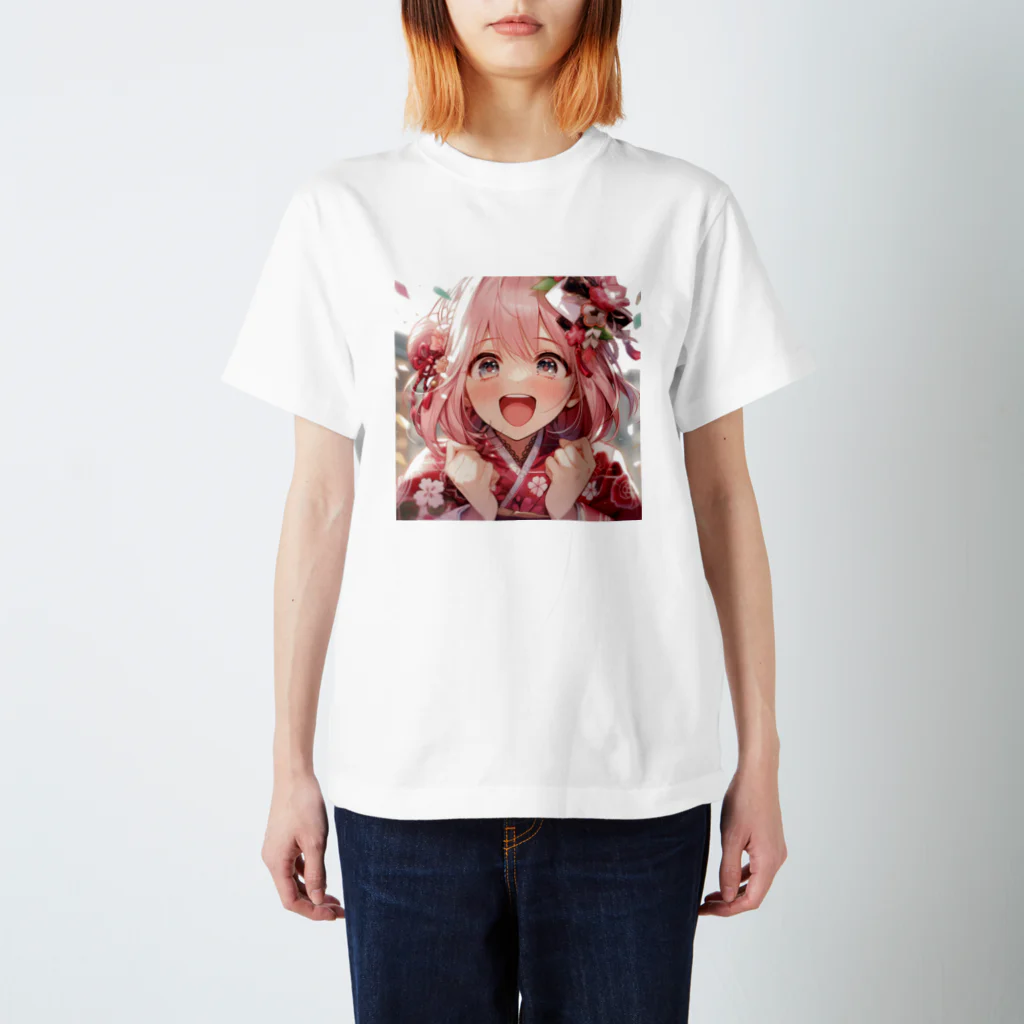 ぶーたんの振袖の花咲く瞬間 スタンダードTシャツ