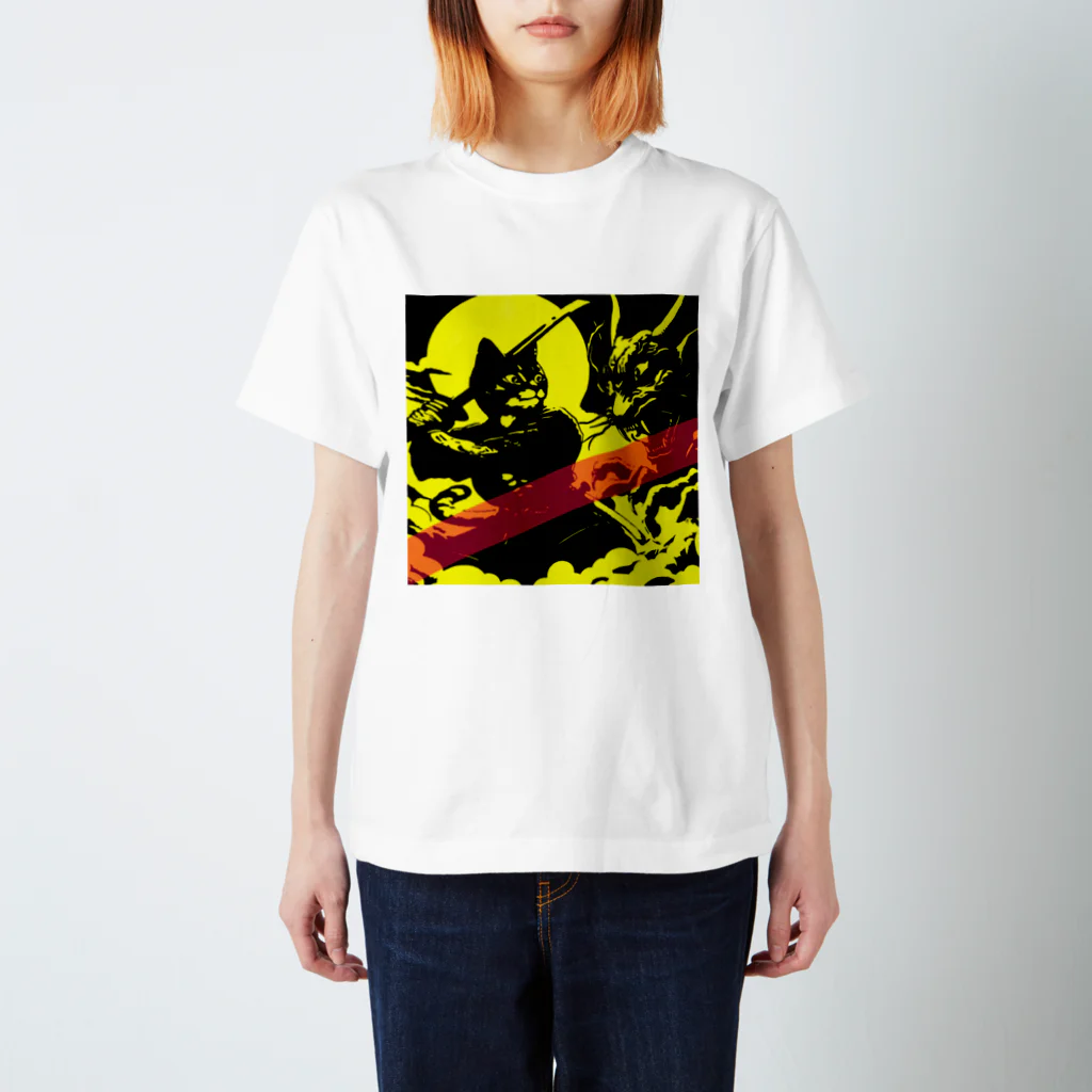 moon_takuanの鬼退治する猫 Regular Fit T-Shirt