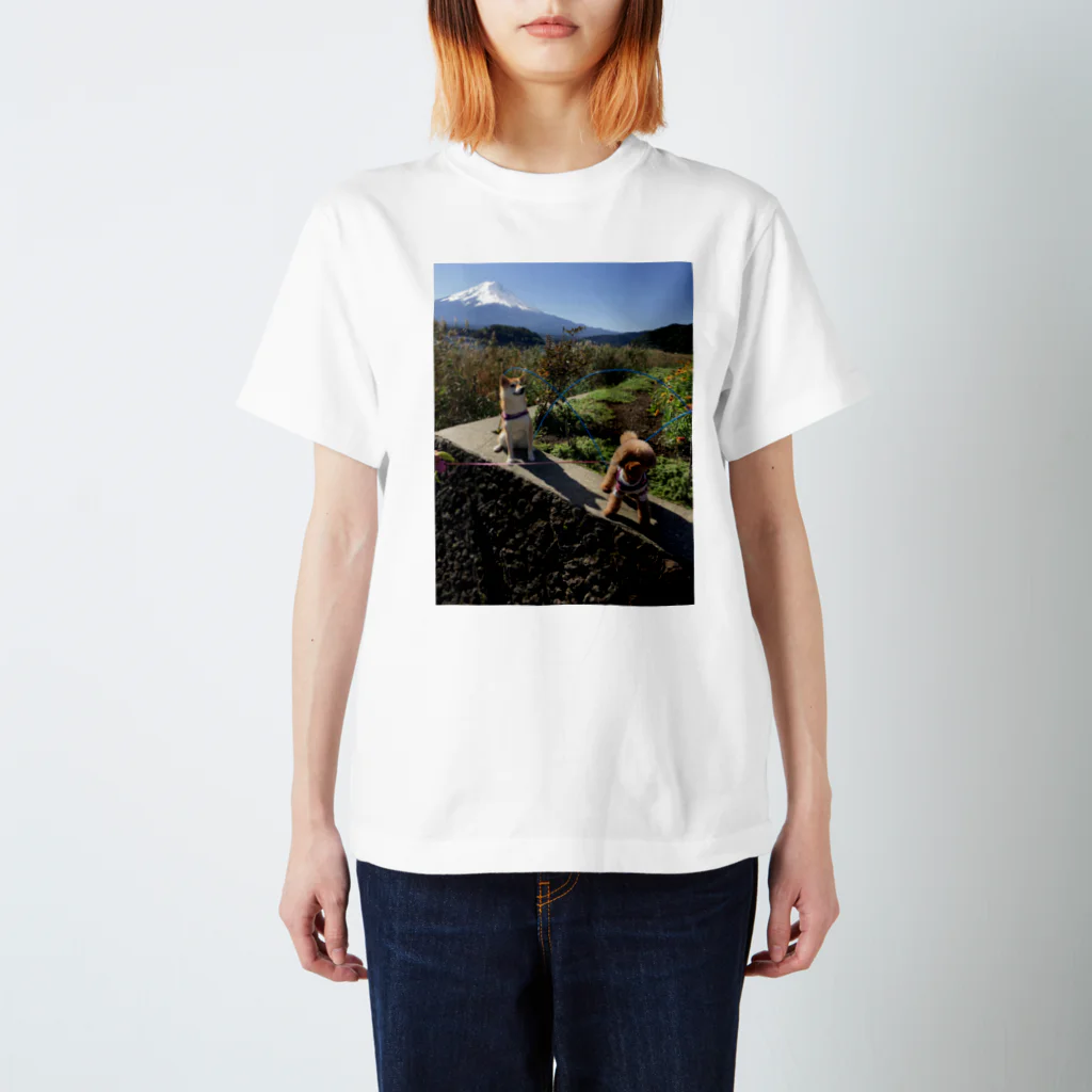 柴犬チャンスの柴犬富士山 Regular Fit T-Shirt