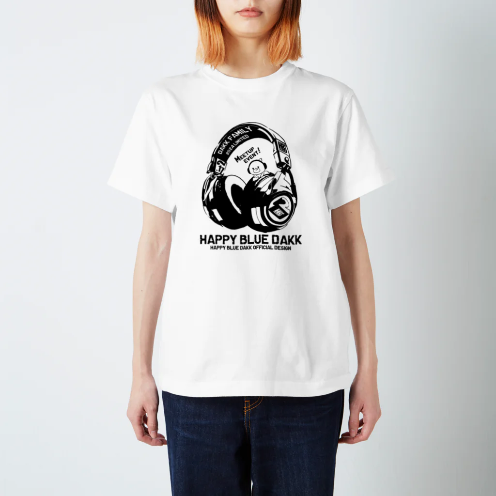 HAPPY BLUE DAKK のHAPPY BLUE DAKK　2024オフ会記念デザイン　シンプル黒印刷 スタンダードTシャツ