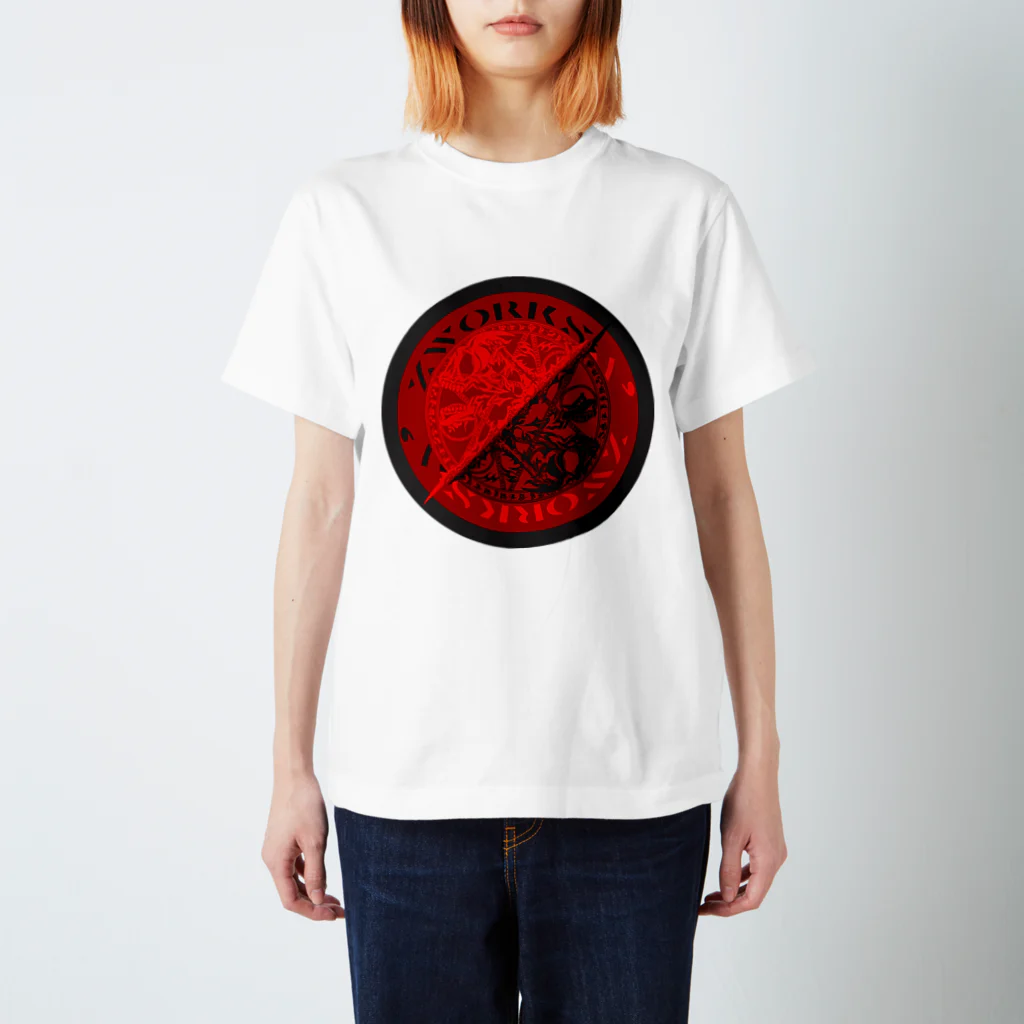 Ａ’ｚｗｏｒｋＳのTRIBALCROSS REVERSE RED&BLK スタンダードTシャツ