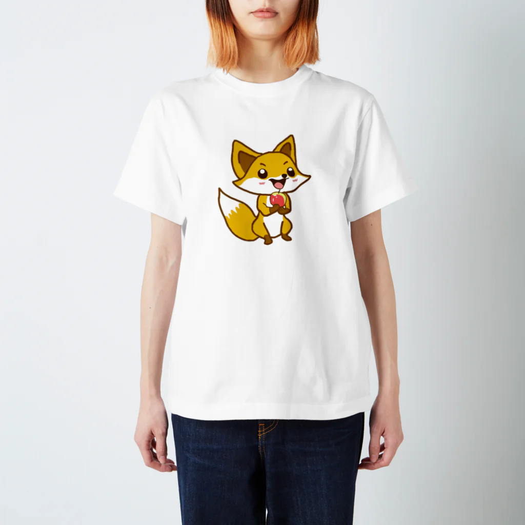 フォックスのきつねショップのはいどうぞ、きつねさん スタンダードTシャツ