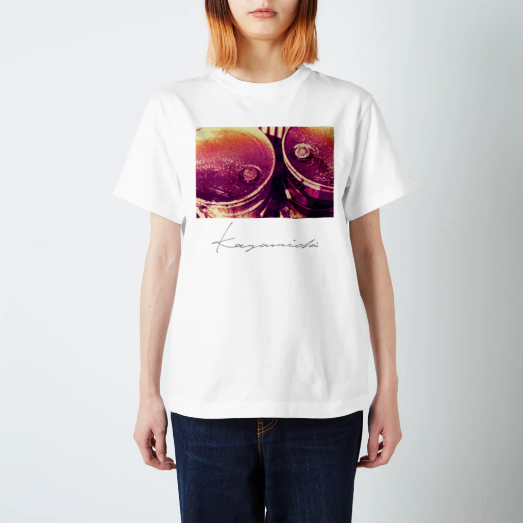 Kazumichi Otsubo's Souvenir departmentのDrops in the garage ∼ Yellow & Wine Regular Fit T-Shirt