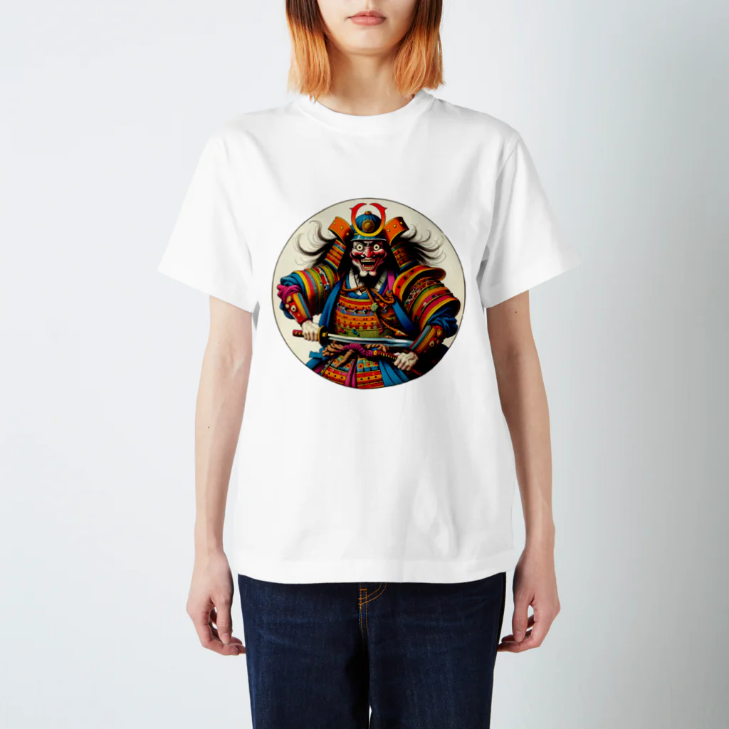 manyou-lab_Ukiyo-eの浮世絵 ド派手侍 Ukiyoe Flamboyant Samurai [UDS-DL-SR001-0004] Regular Fit T-Shirt