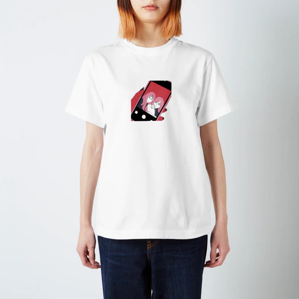 mamedaifukuchanの自撮りを自撮るマスク女子 Regular Fit T-Shirt