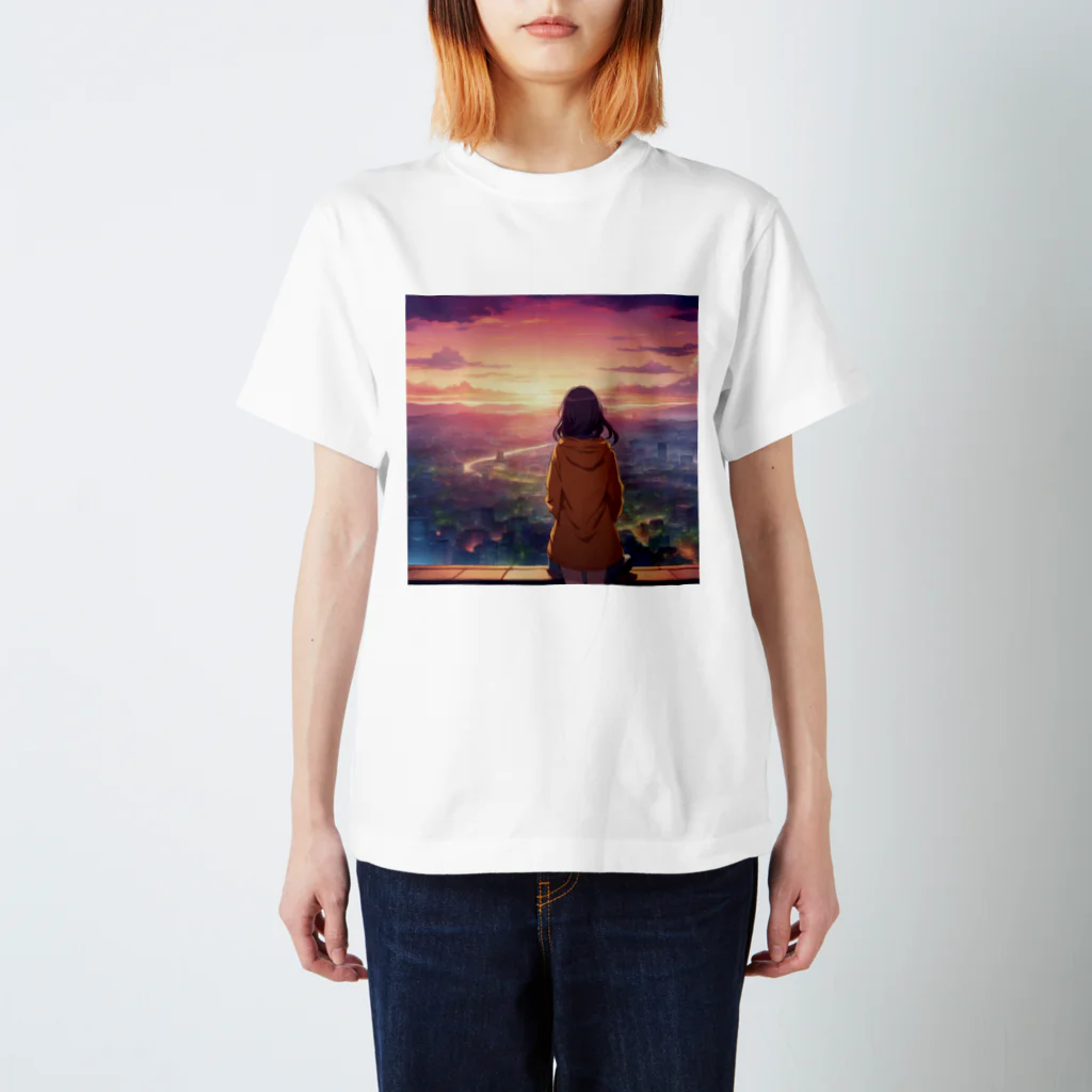 241028mada-mumeinadezaina-の女性の後ろ姿 スタンダードTシャツ