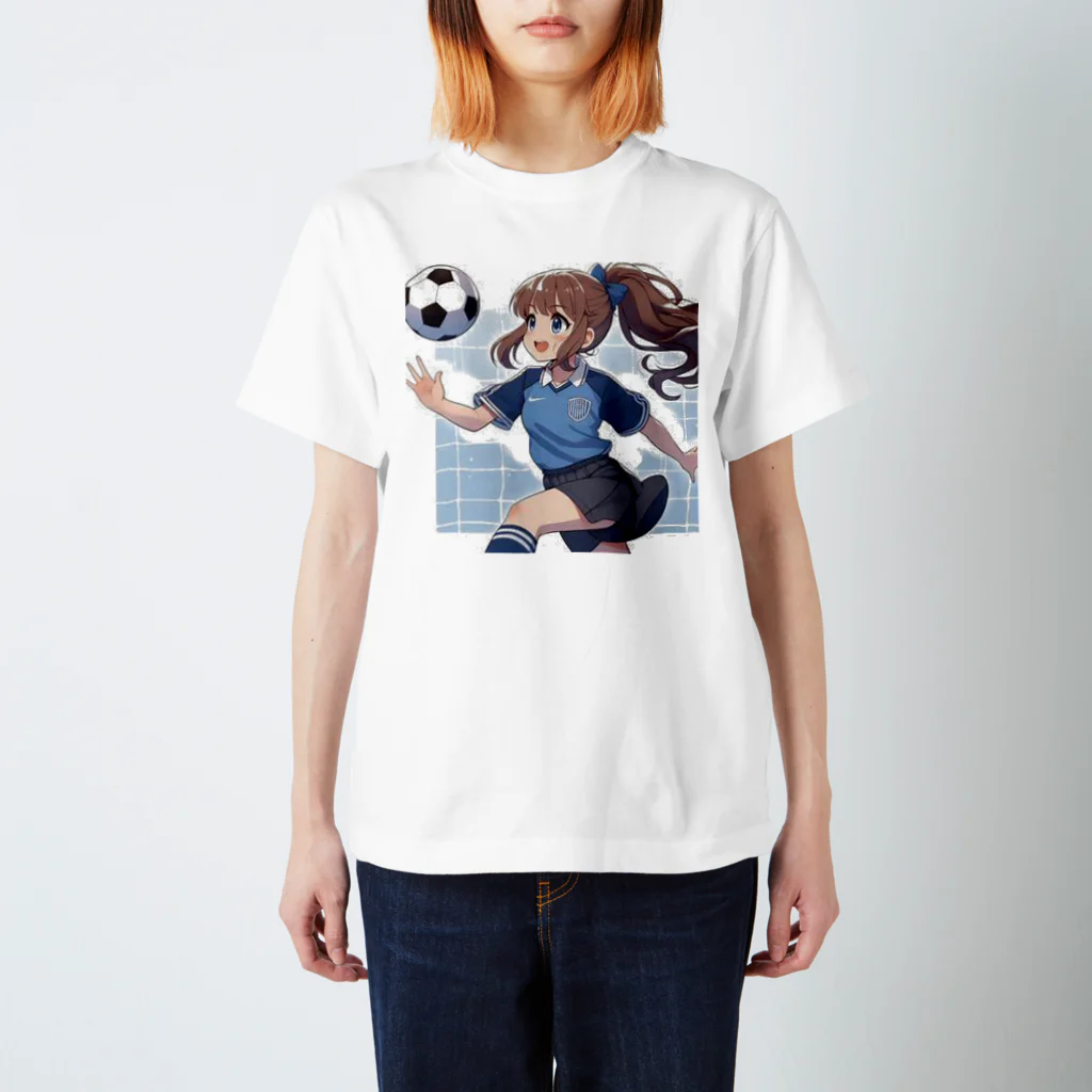 RYO14silviaの楽しくフットサルしているポニーテールの女の子 スタンダードTシャツ