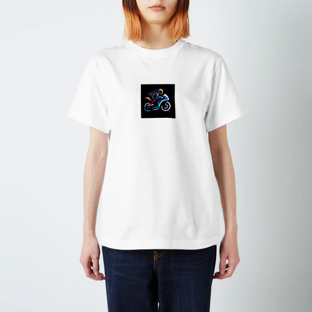 justraverのラインアートバイク（スーパーバイク） Regular Fit T-Shirt