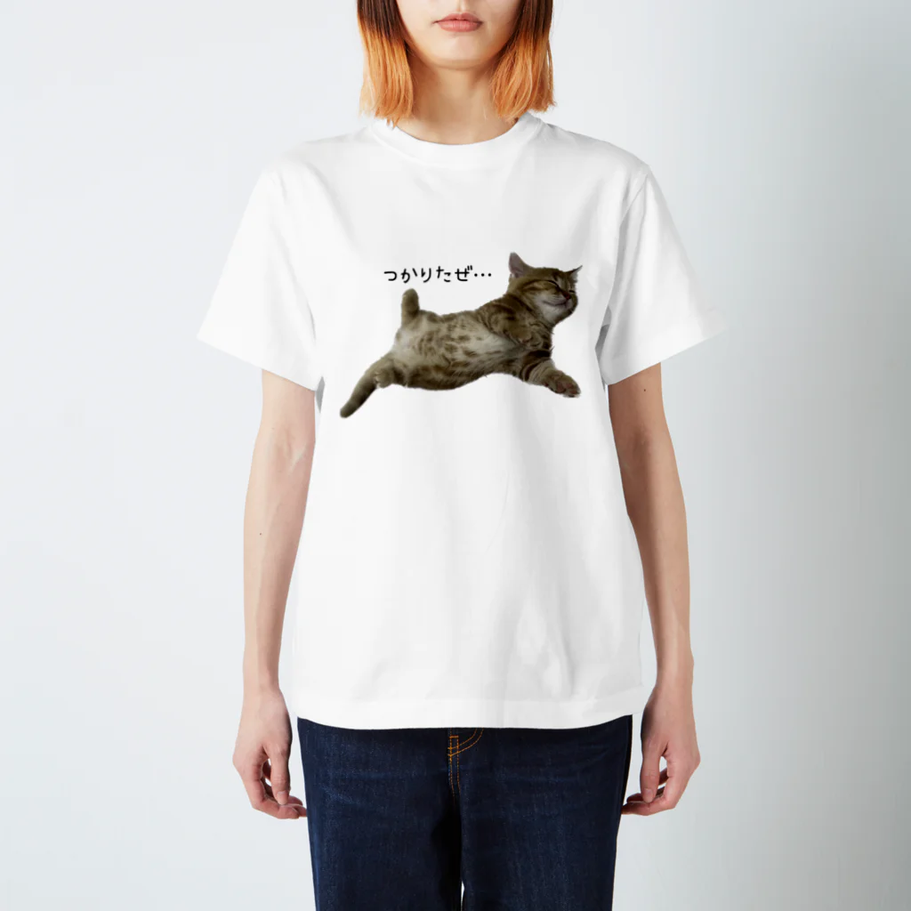 ねこもふ生活のヘソ天ちゃーぼー スタンダードTシャツ