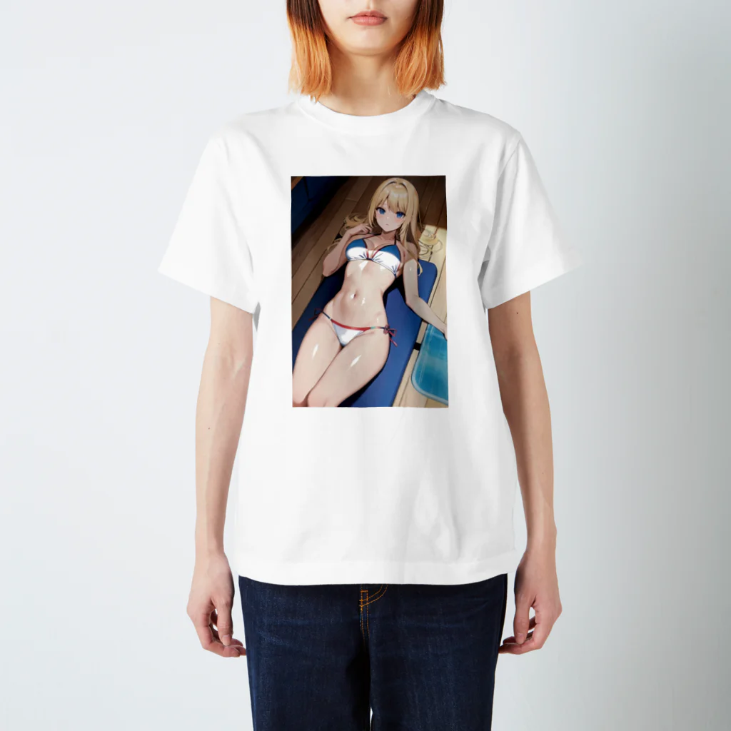 AIオリジナルイラスト　美女男子の金髪で美人な彼女 Regular Fit T-Shirt