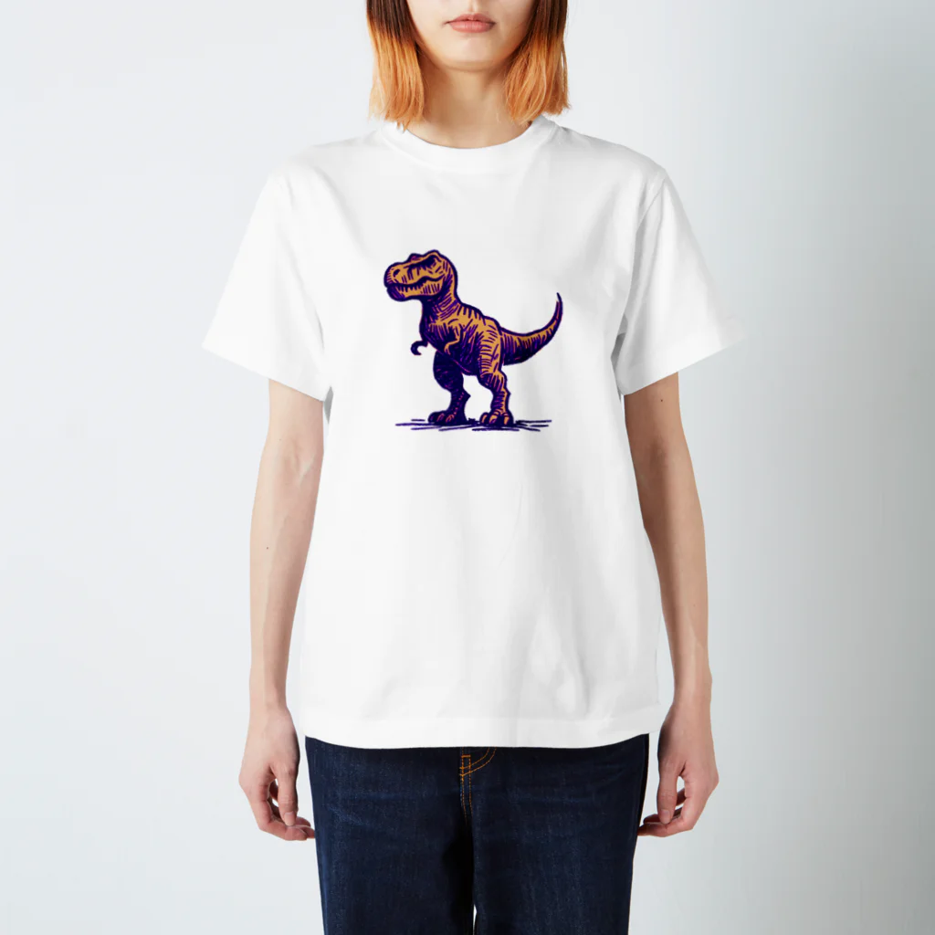 AREの恐竜くん【大人気の粗絵シリーズ】 スタンダードTシャツ