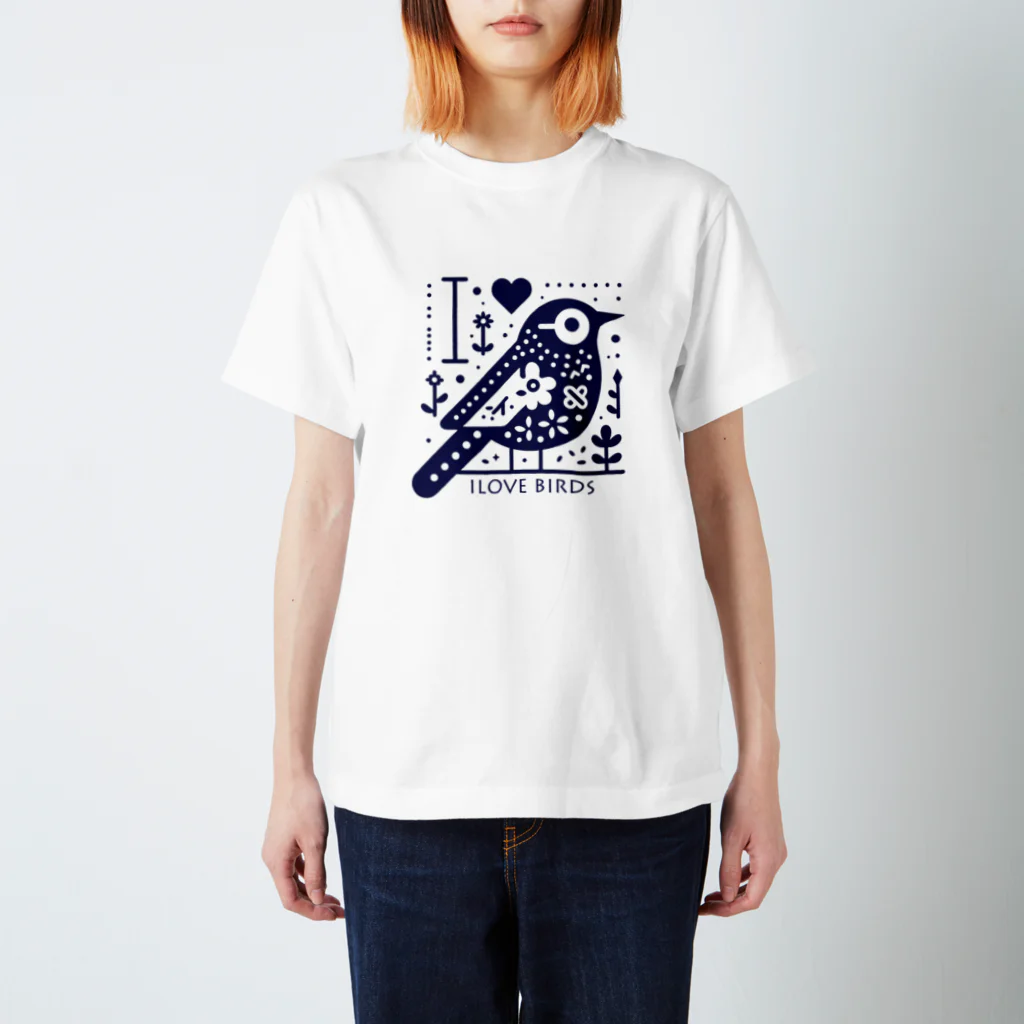 鳥さんと一緒の山のカケスさん Regular Fit T-Shirt