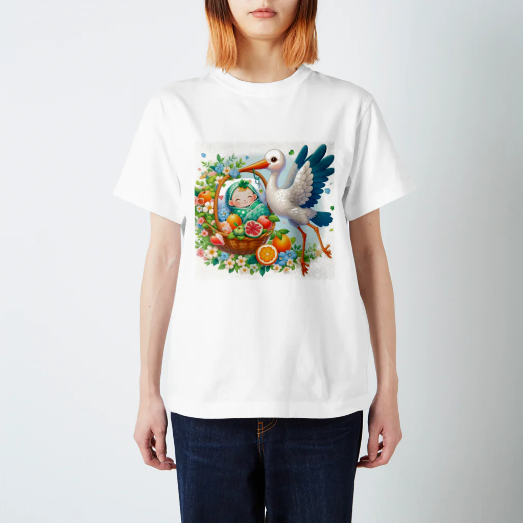 Kai🐚の幸せを呼ぶコウノトリ2/Stork of Happiness2 スタンダードTシャツ