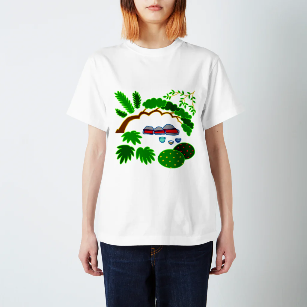 しりわれるの石仏と植栽 スタンダードTシャツ