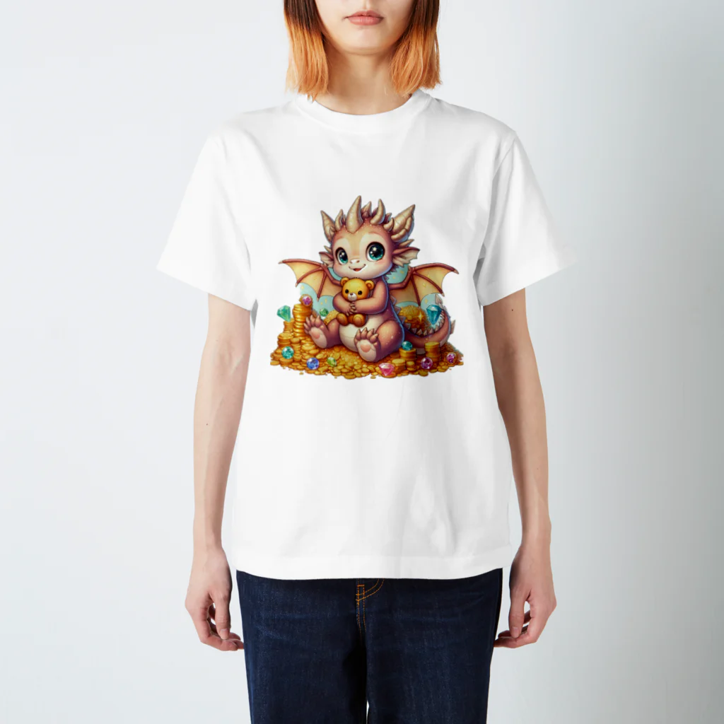 ピクセルパレットの可愛い龍4 スタンダードTシャツ