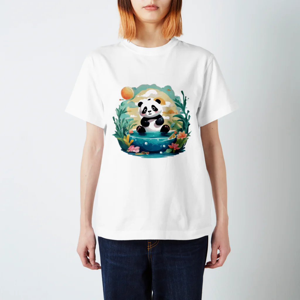 waterpandaの水辺のパンダ スタンダードTシャツ