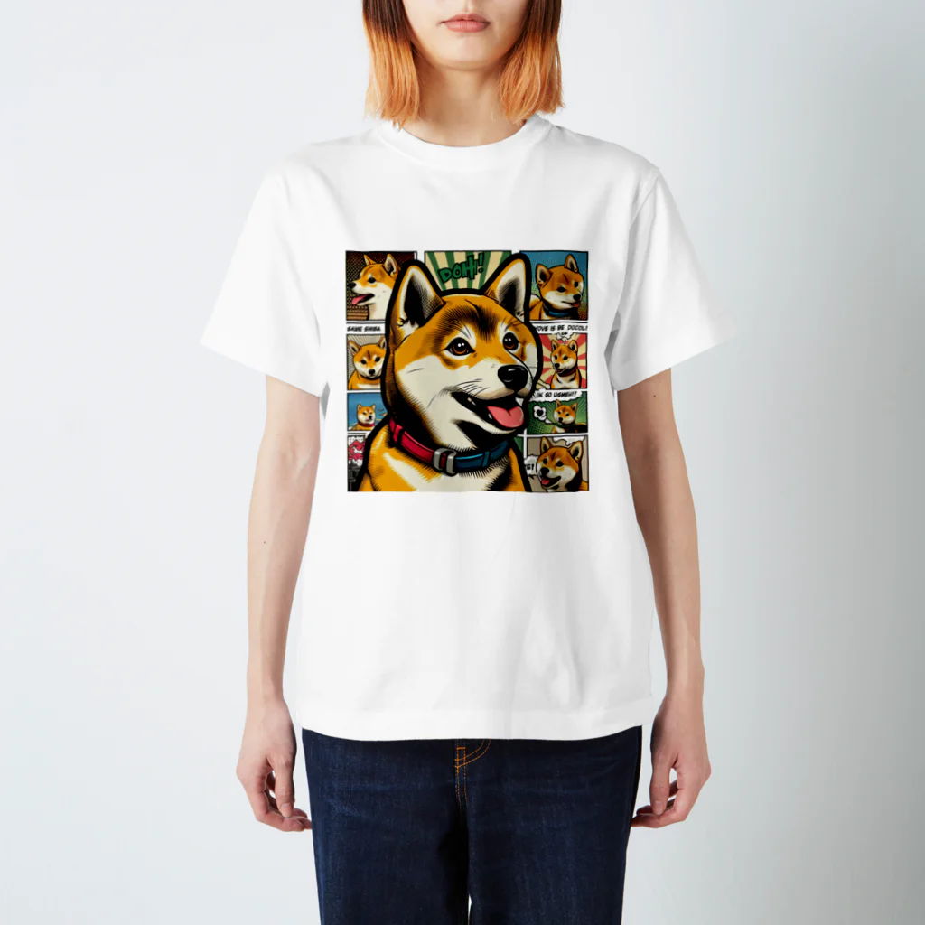 柴とか柴とか柴とか柴犬。のアメコミなしばいぬ。 Regular Fit T-Shirt