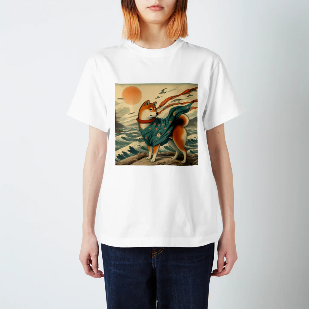 柴とか柴とか柴とか柴犬。の浮世絵風なしばいぬ。４ スタンダードTシャツ