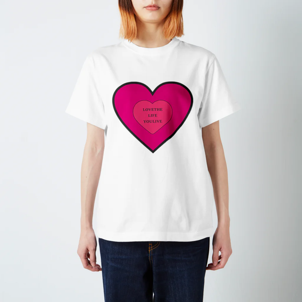 ここらいふのLOVETHELIFEYOULIVE -pink- スタンダードTシャツ