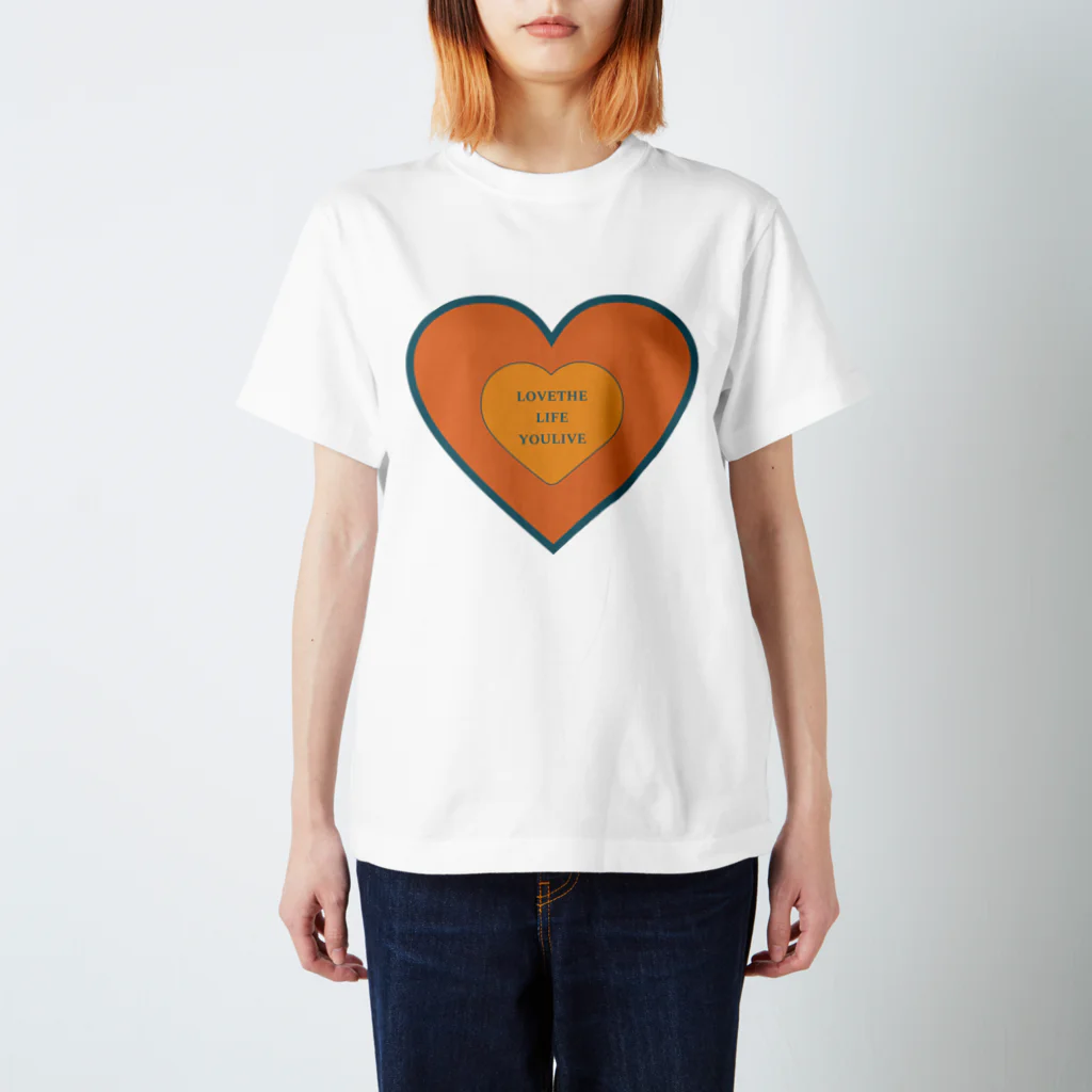 ここらいふのLOVETHELIFEYOULIVE -orange- スタンダードTシャツ