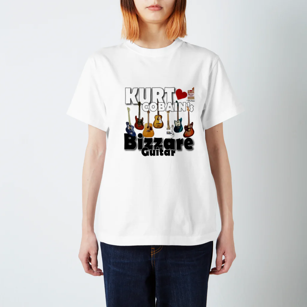 PHSG SOUND 音楽とアートのBIZZARE GUITAR ビザールギター KURT COBAIN カートコバーン ホワイト スタンダードTシャツ