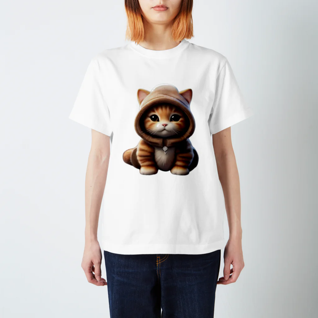 〜たけしゃんのお店〜の三毛猫とニット帽⑧ Regular Fit T-Shirt