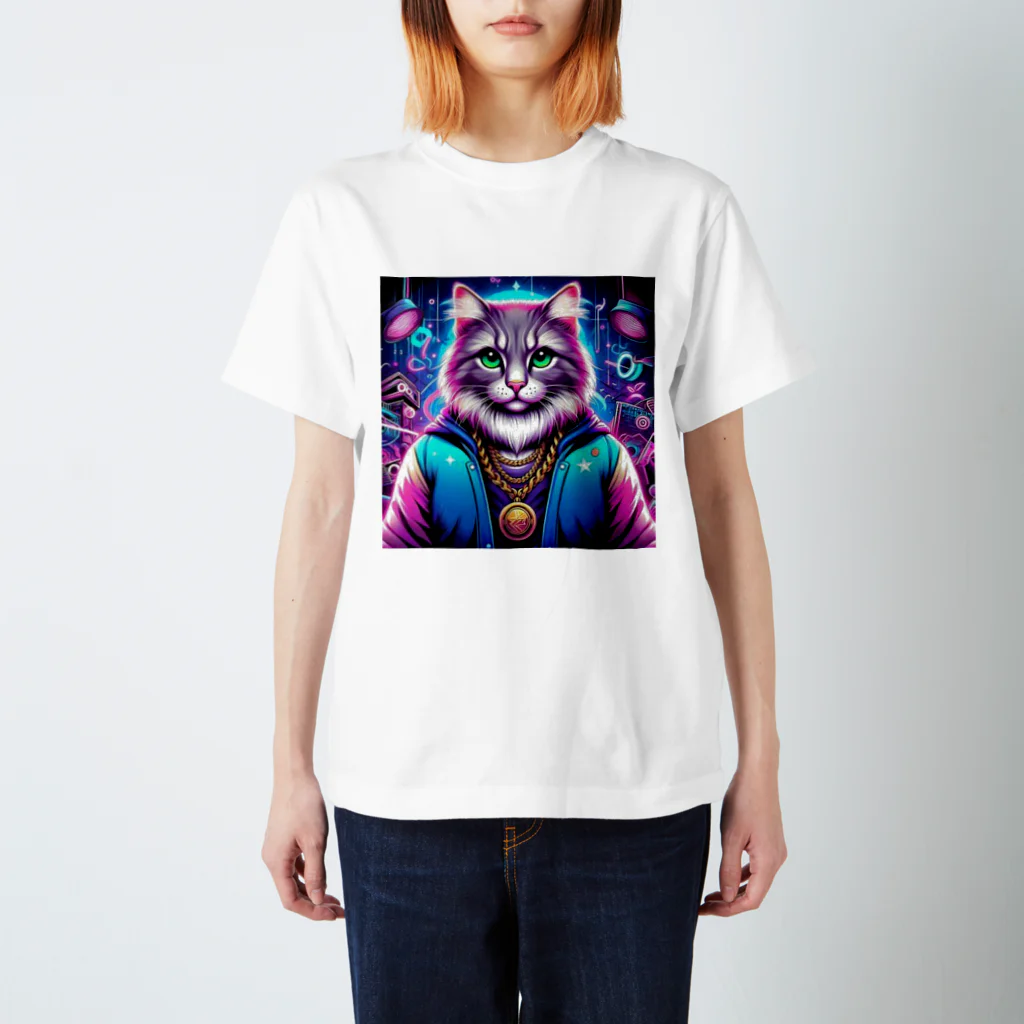 AIフォトSHOPのイケ猫DJ スタンダードTシャツ