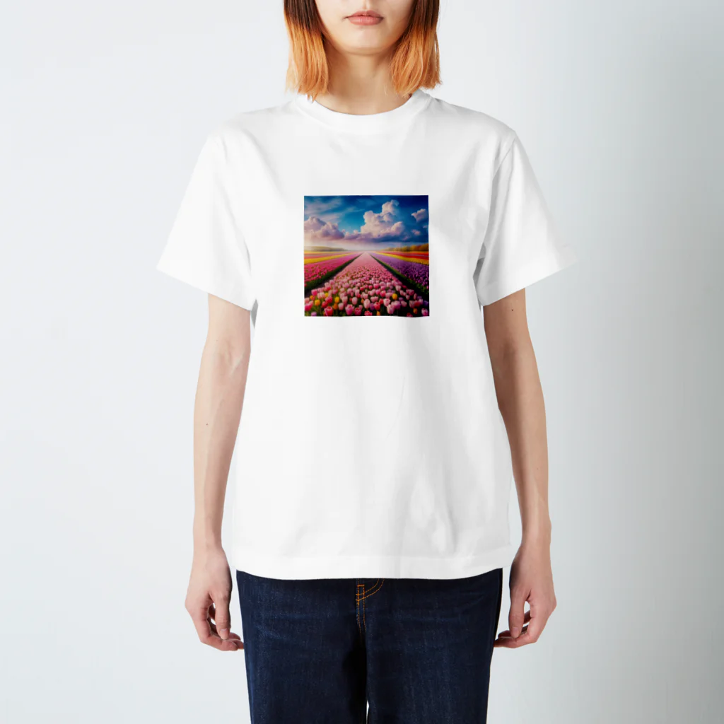 終わらない夢🌈の壮大な風景✨チューリップ🌷バージョン🌈 Regular Fit T-Shirt