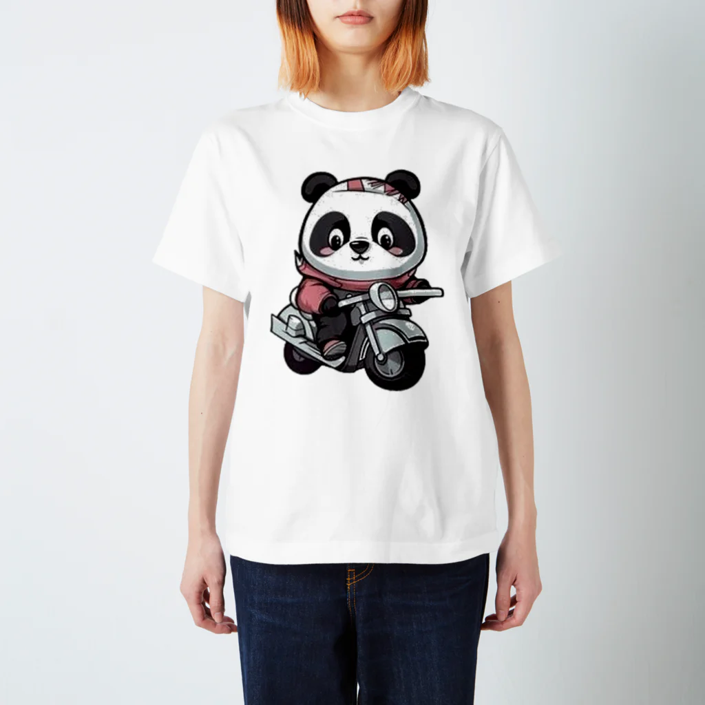 G-EICHISのCute bike and panda-chan スタンダードTシャツ