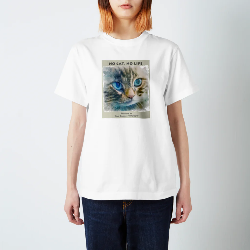 Four_Seasons_PJのノーキャットノーライフ-01 スタンダードTシャツ