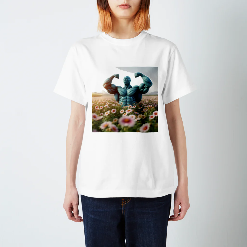 KEDAMA_Designsの花畑にマッチョ スタンダードTシャツ