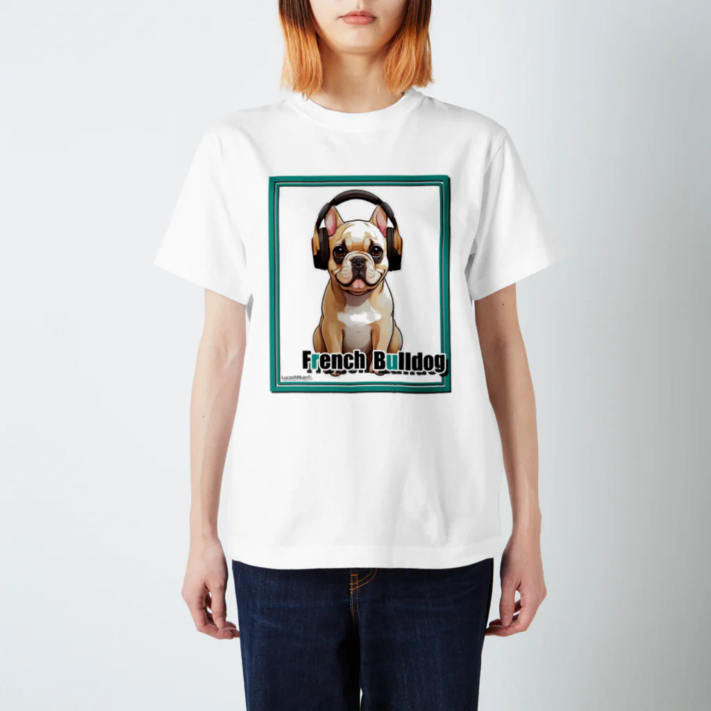 LUCASMIKAN Shopの集まれ犬好き / Gathering Dog Lover (French bulldog) ロングTシャツ、パーカーなど スタンダードTシャツ