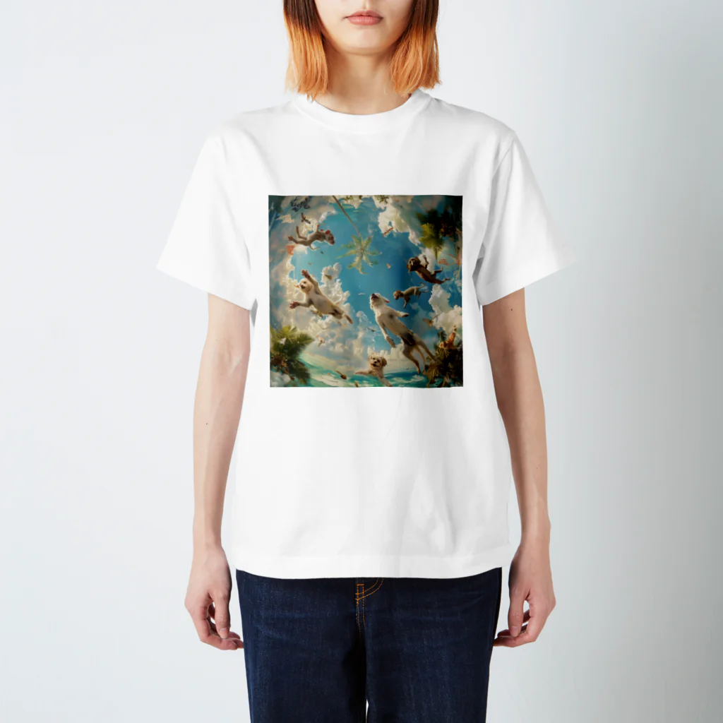 AQUAMETAVERSEのワンちゃんたちのパラダイス アメジスト 2846 Regular Fit T-Shirt