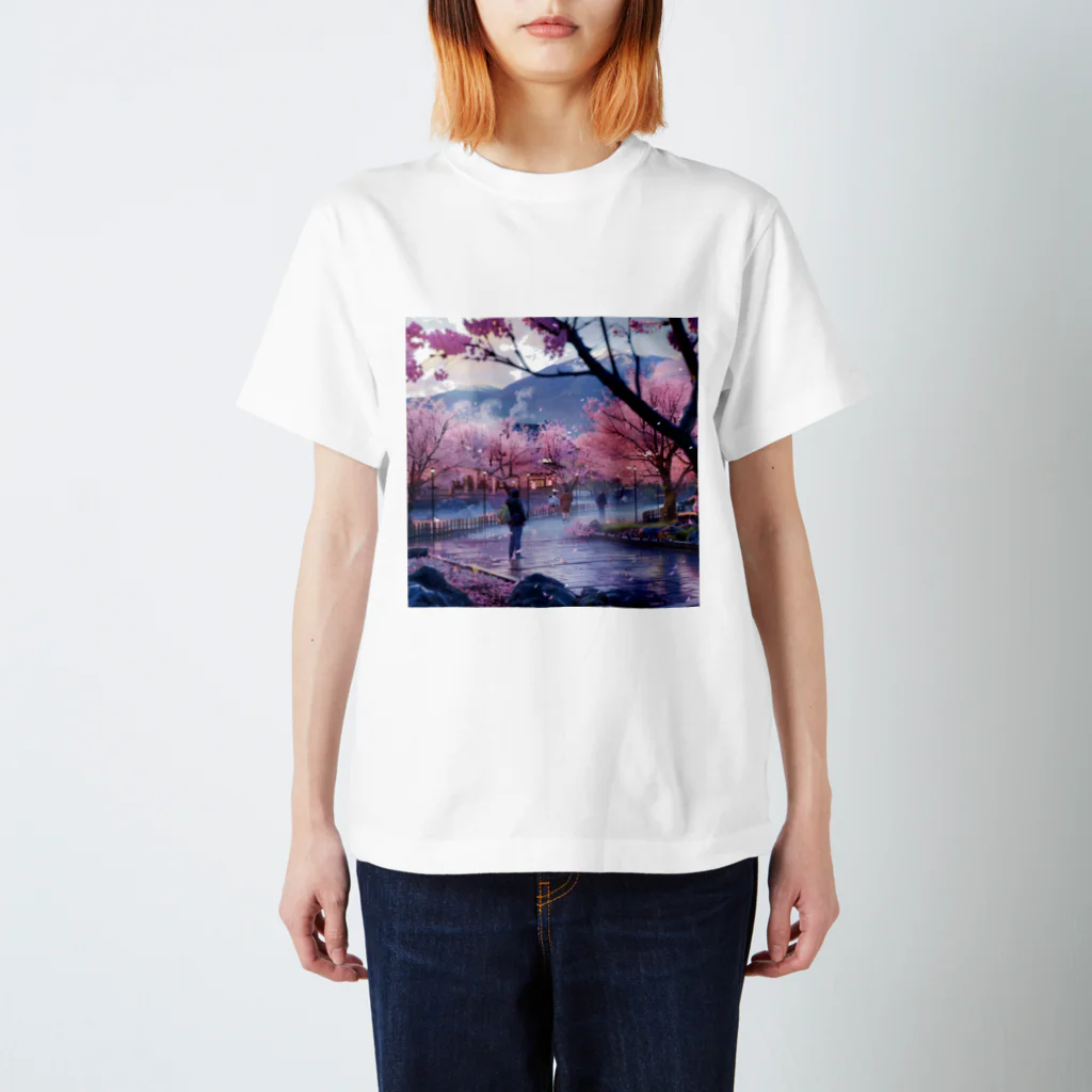 AQUAMETAVERSEの満開の桜を鑑賞する私 アメジスト 2846 Regular Fit T-Shirt