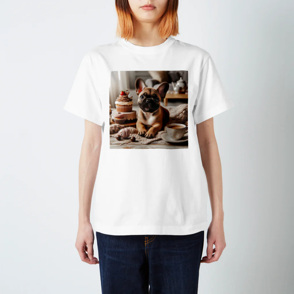 tohateのfrench bulldog tea time Regular Fit T-Shirt