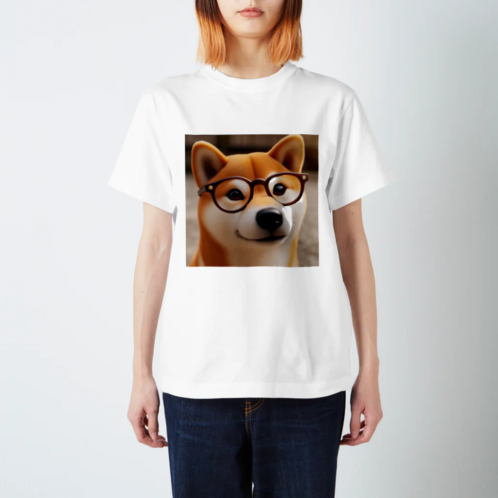 ANTARESのメガネ柴犬 スタンダードTシャツ