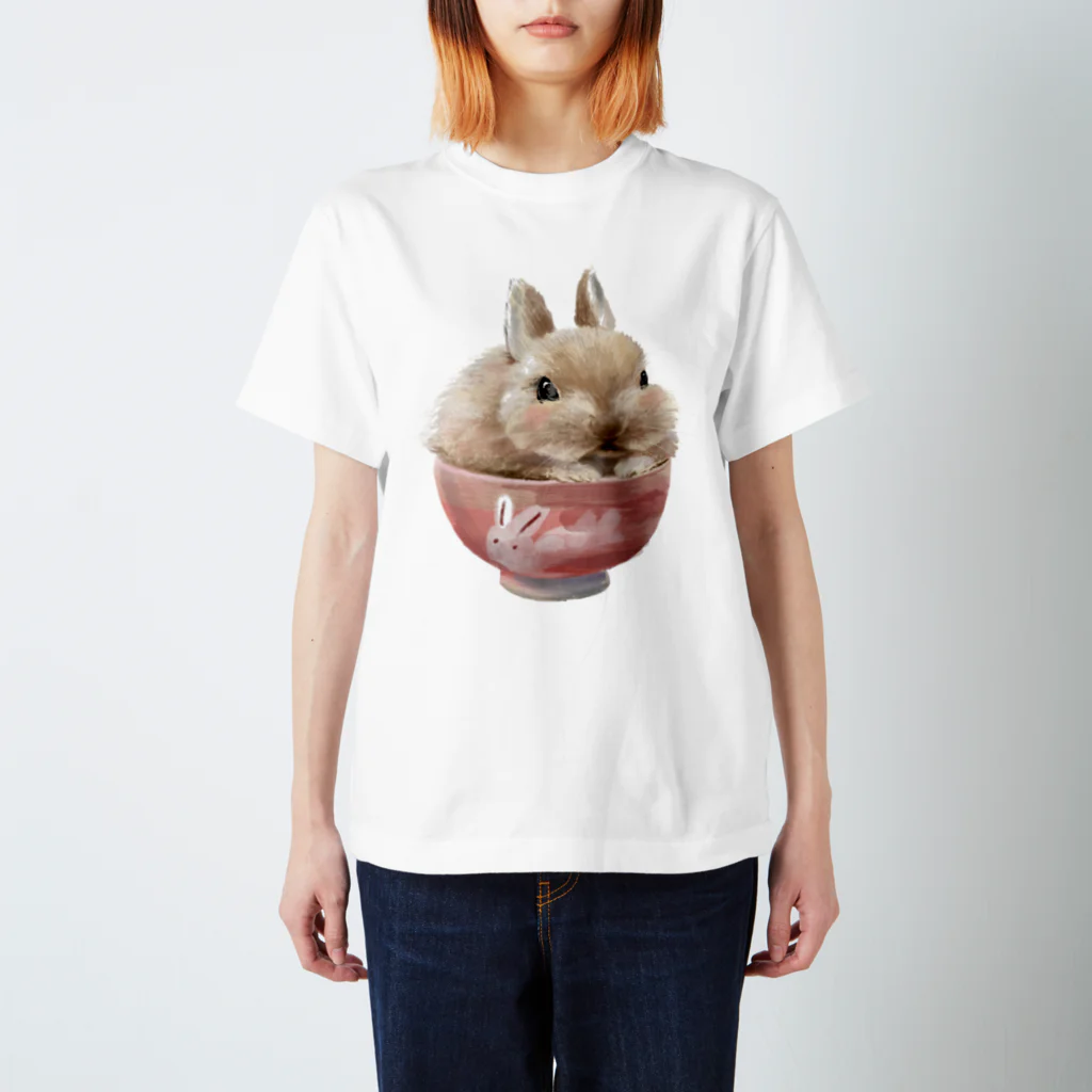 うさぎのうみちゃんねるショップのPets for You作品〜お茶わんうみ（赤ちゃんVer.） Regular Fit T-Shirt