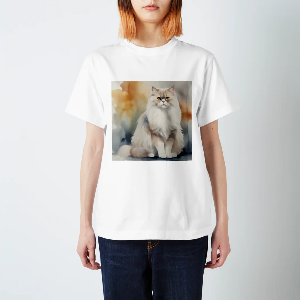 hiname-studioのペルシャ猫 スタンダードTシャツ