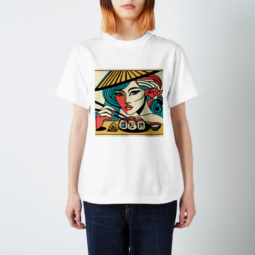 happiness_shopのピカソのような才能を持つアーティストが描く和食の世界 Regular Fit T-Shirt