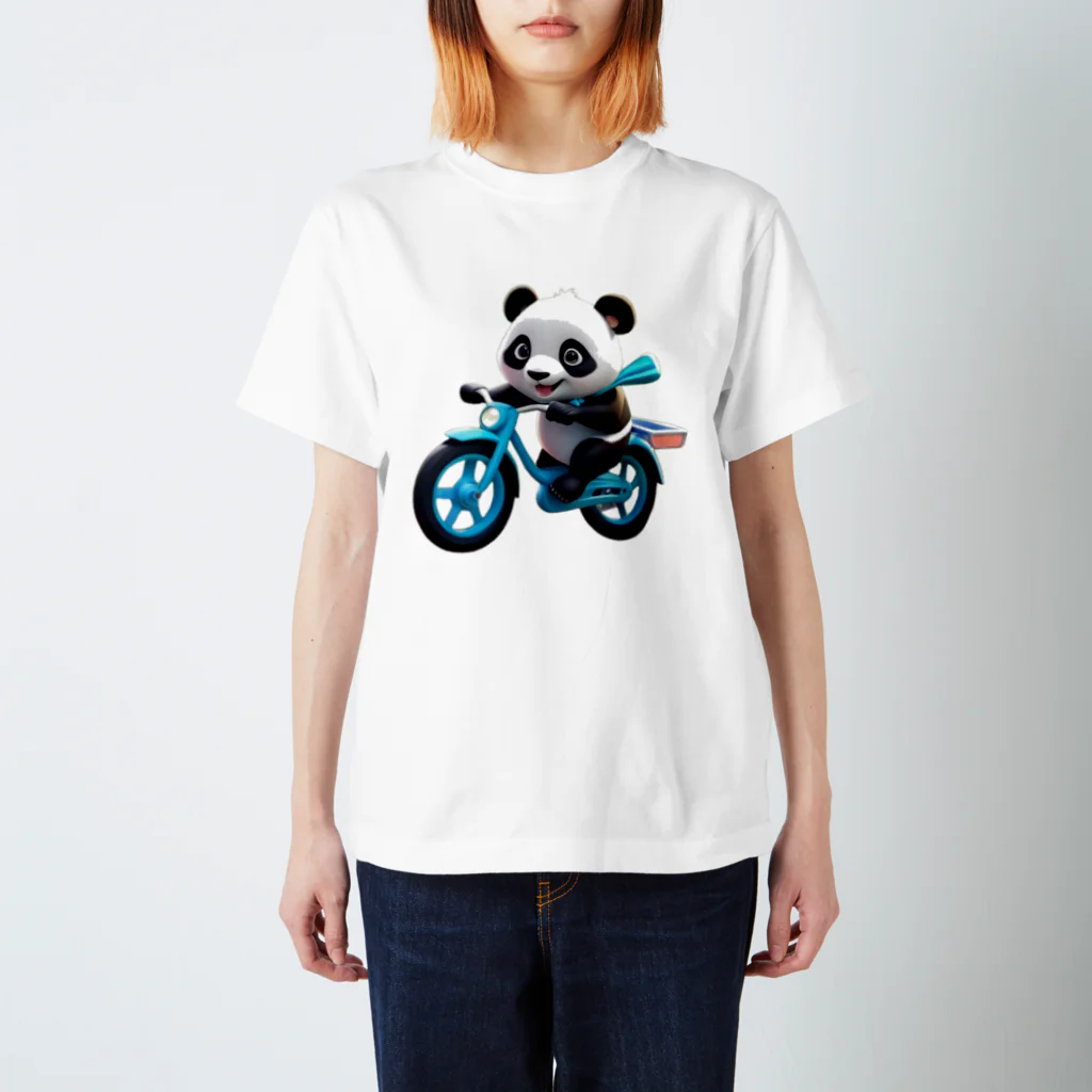 〜たけしゃんのお店〜の自転車に乗るパンダ⑥ Regular Fit T-Shirt
