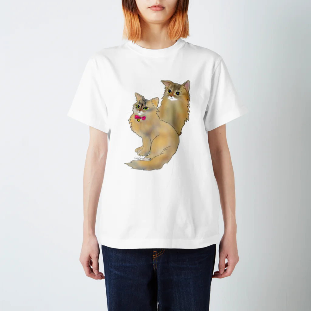 Crazy❤︎for Maincoon 猫🐈‍⬛Love メインクーンに夢中のソマリーズ💓 スタンダードTシャツ