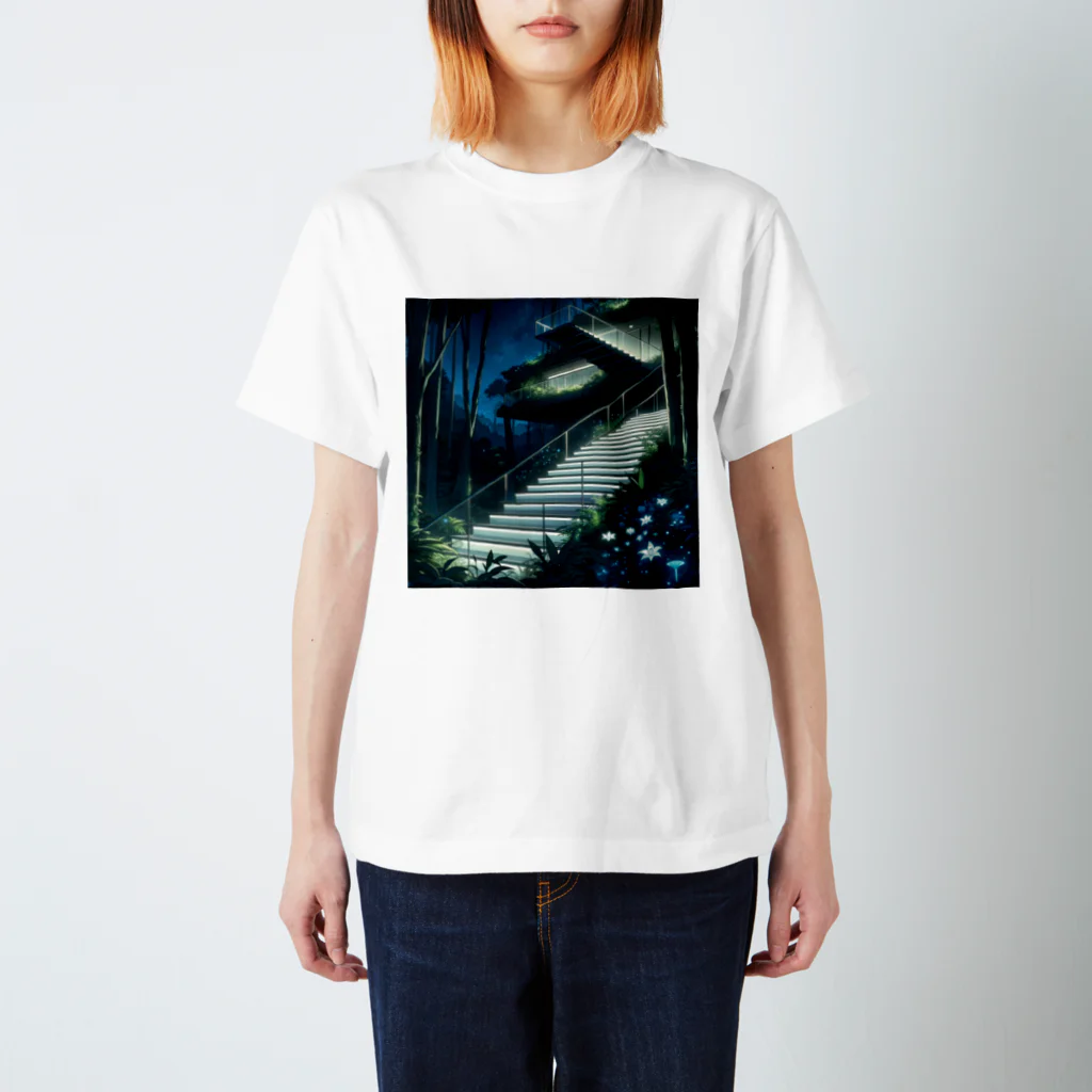 Irregular is beautifulのA Nighttime Journey through the Enchanted Forest スタンダードTシャツ