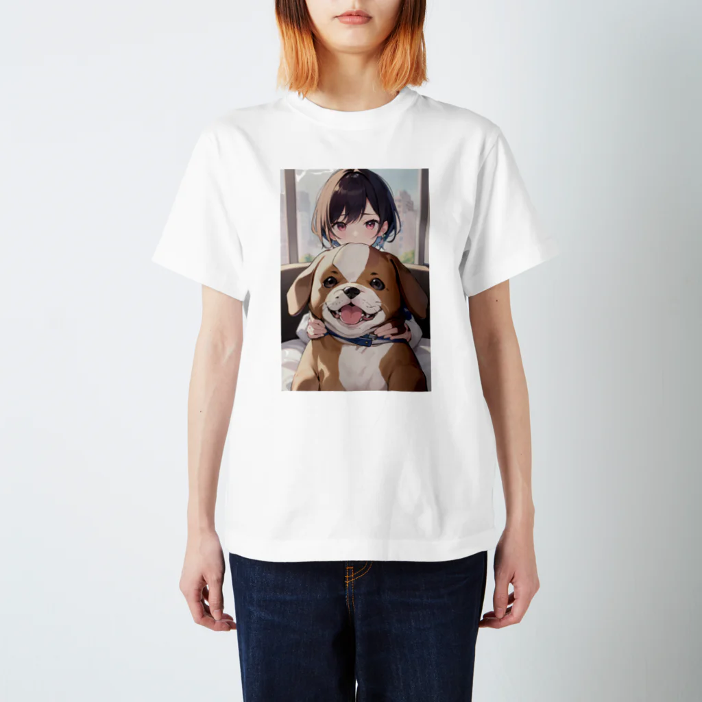 ヨシまあのぬいぐるみと女の子 スタンダードTシャツ