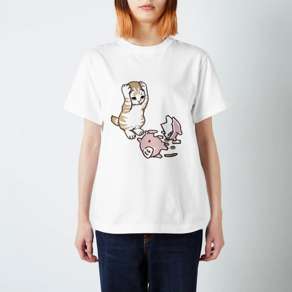 nya-mew（ニャーミュー）のやっちまったニャーちゃん Regular Fit T-Shirt