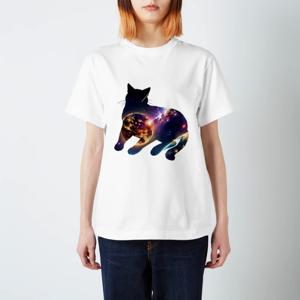 猫との風景の宇宙と猫003 Regular Fit T-Shirt